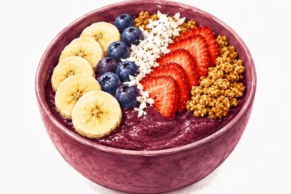 Acai bowl, illustrated